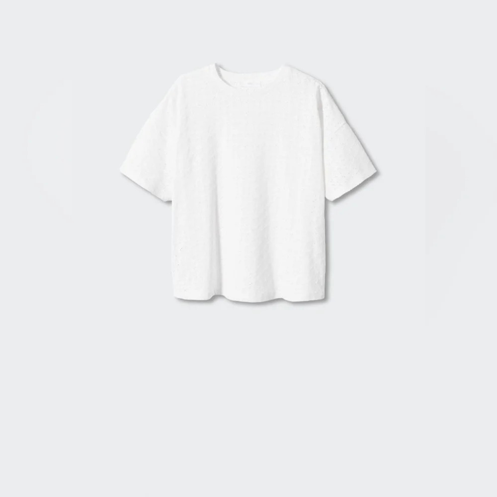 Mango [M] Openwork  cotton-blend T-shirt - Picture 9 of 9